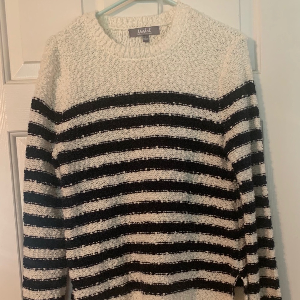 Striped fuzzy sweater
